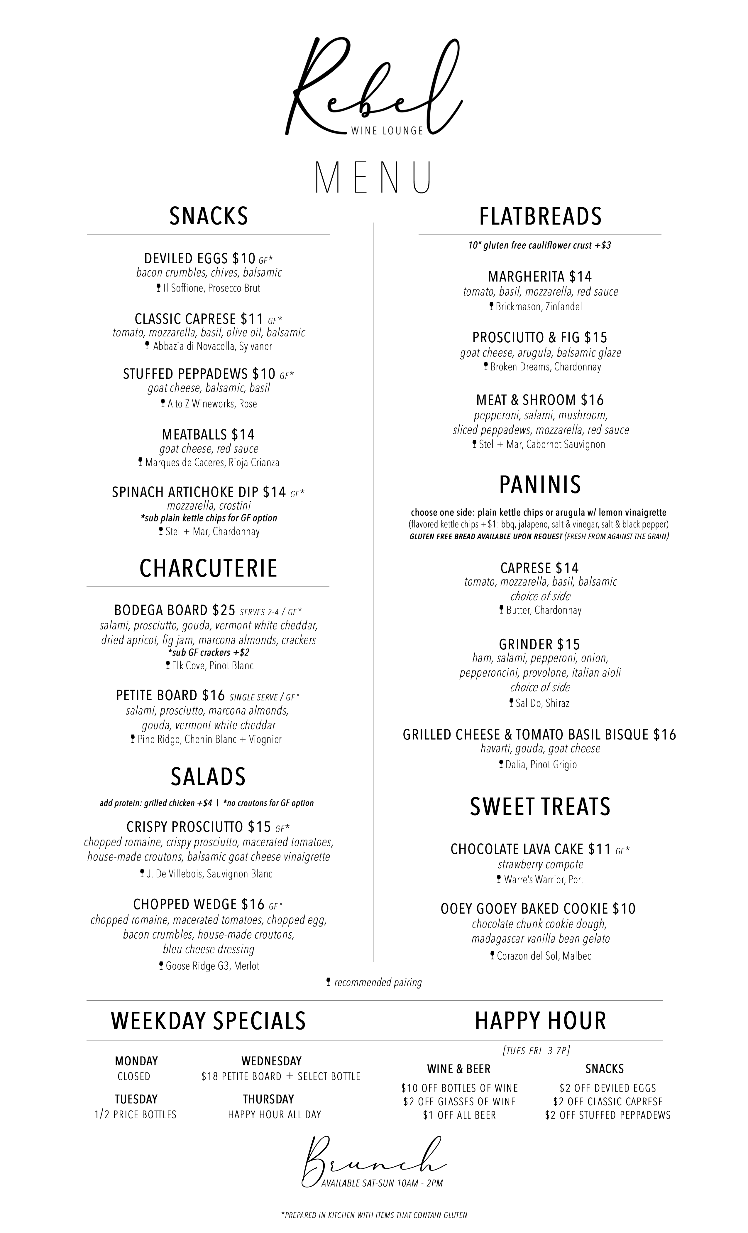 Explore the Menu at Rebel Wine Lounge - Fine Wines & Perfect Pairings