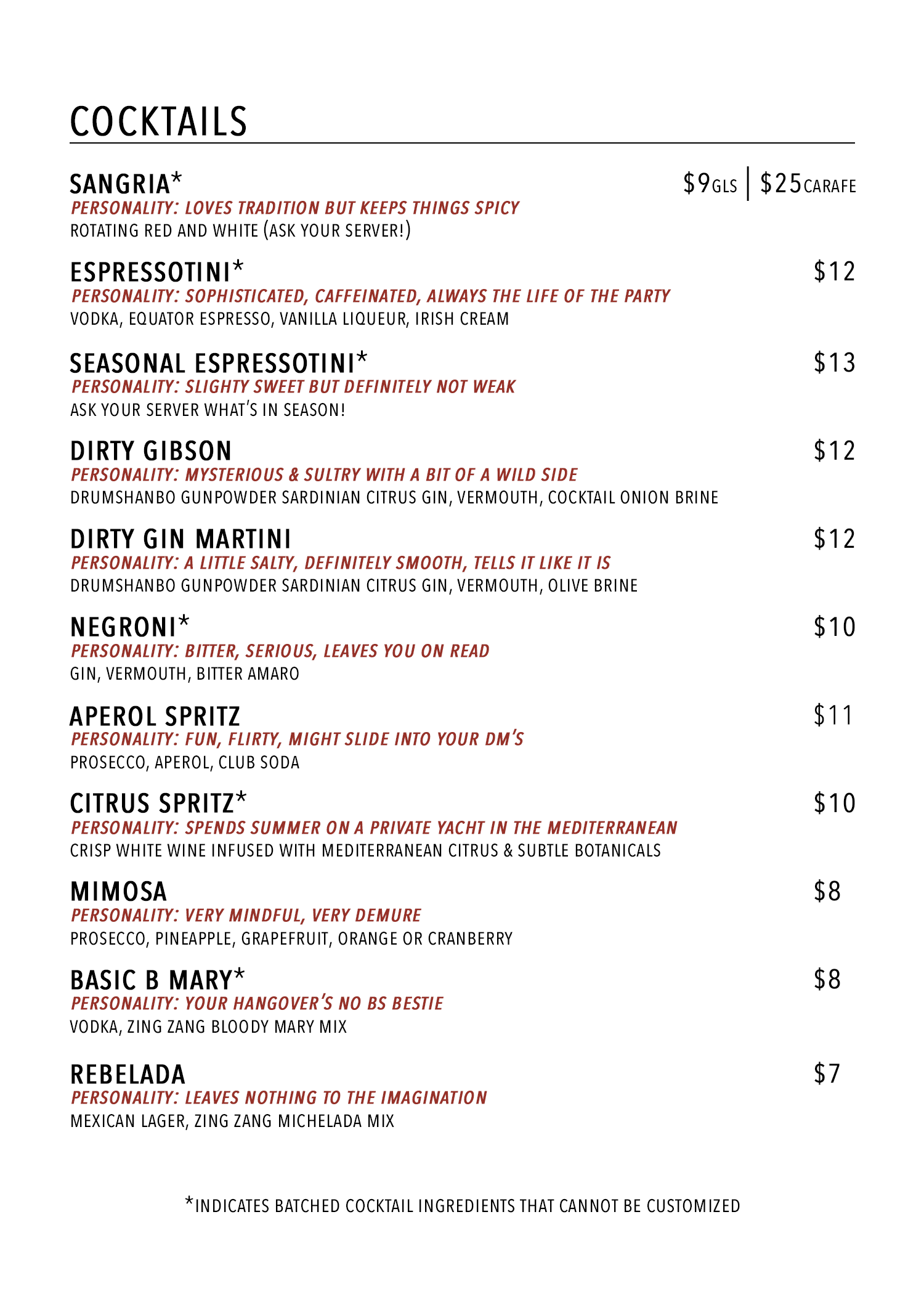 Rebel Wine Lounge downtown Mesa bottle list and cocktails